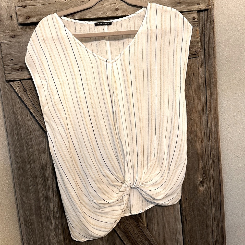 V-neck Blouse with Built-in Knot